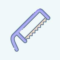 Icon Hacksaw. related to Carpentry symbol. doodle style. simple design editable. simple illustration vector