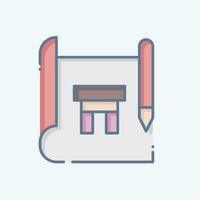 Icon Drawing. related to Carpentry symbol. doodle style. simple design editable. simple illustration vector