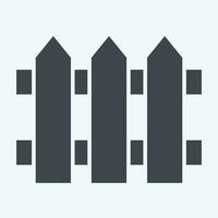 Icon Fence. related to Carpentry symbol. glyph style. simple design editable. simple illustration vector
