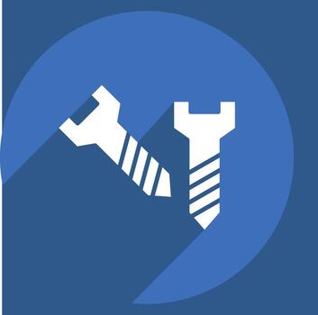 Icon Screw. related to Carpentry symbol. long shadow style. simple design editable. simple illustration vector