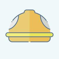 Icon Helmet. related to Carpentry symbol. doodle style. simple design editable. simple illustration vector