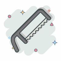Icon Hacksaw. related to Carpentry symbol. comic style. simple design editable. simple illustration vector