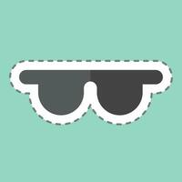 Sticker line cut Safety Glasses. related to Carpentry symbol. simple design editable. simple illustration 1 vector