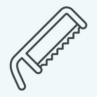 Icon Hacksaw. related to Carpentry symbol. line style. simple design editable. simple illustration vector