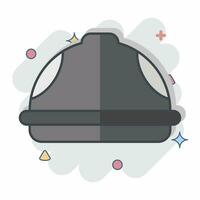 Icon Helmet. related to Carpentry symbol. comic style. simple design editable. simple illustration vector