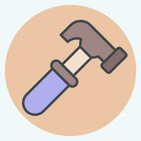 Icon Hammer. related to Carpentry symbol. color mate style. simple design editable. simple illustration vector