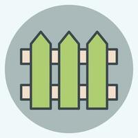 Icon Fence. related to Carpentry symbol. color mate style. simple design editable. simple illustration vector
