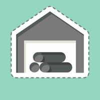 Sticker line cut Store House. related to Carpentry symbol. simple design editable. simple illustration vector
