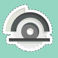 Sticker line cut Wheel Saw. related to Carpentry symbol. simple design editable. simple illustration vector