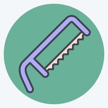 Icon Hacksaw. related to Carpentry symbol. color mate style. simple design editable. simple illustration vector