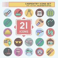 Icon Set Carpentry. related to building tool symbol. color mate style. simple design editable. simple illustration vector