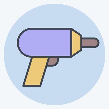 Icon Machine Drill. related to Carpentry symbol. color mate style. simple design editable. simple illustration vector
