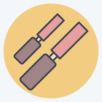 Icon Wood Chisel. related to Carpentry symbol. color mate style. simple design editable. simple illustration vector