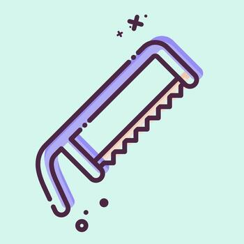 Icon Hacksaw. related to Carpentry symbol. MBE style. simple design editable. simple illustration vector