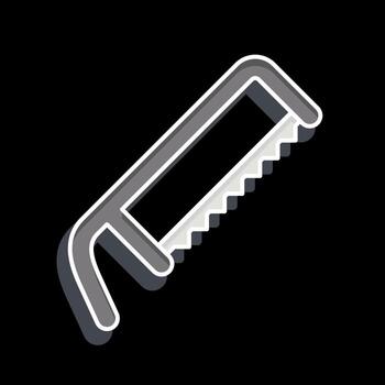 Icon Hacksaw. related to Carpentry symbol. glossy style. simple design editable. simple illustration vector