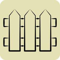 Icon Fence. related to Carpentry symbol. hand drawn style. simple design editable. simple illustration vector