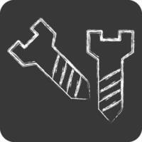 Icon Screw. related to Carpentry symbol. chalk Style. simple design editable. simple illustration vector