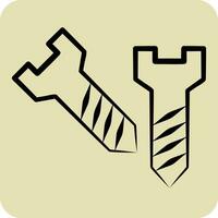 Icon Screw. related to Carpentry symbol. hand drawn style. simple design editable. simple illustration vector