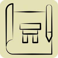 Icon Drawing. related to Carpentry symbol. hand drawn style. simple design editable. simple illustration vector