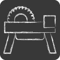 icono rueda Sierra 2. relacionado a carpintería símbolo. tiza estilo. sencillo diseño editable. sencillo ilustración vector