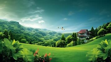 AI generated Green Beautiful wallpaper Real Estate photo