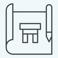 Icon Drawing. related to Carpentry symbol. line style. simple design editable. simple illustration vector