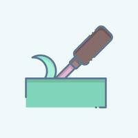 Icon Chisel. related to Carpentry symbol. doodle style. simple design editable. simple illustration vector