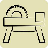 Icon Wheel Saw 2. related to Carpentry symbol. hand drawn style. simple design editable. simple illustration vector