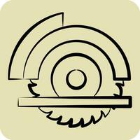 Icon Wheel Saw. related to Carpentry symbol. hand drawn style. simple design editable. simple illustration vector