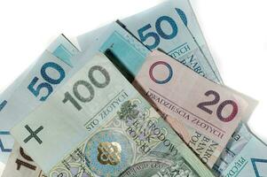 Polish money closeup photo