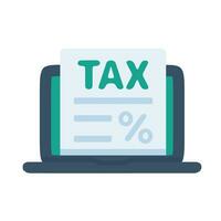 Tax documents on the computer online tax filing ideas vector