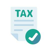 Tax document icon with check mark Document verification concept vector