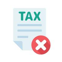 Tax document icon with wrong sign Document verification concept vector