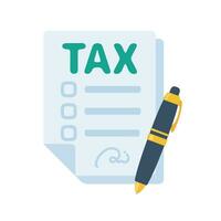 tax document icon Tax filing documents with pen vector