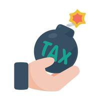 Tax explosion. Discounts and penalties from paying taxes. vector