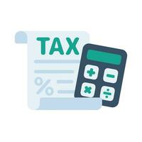 tax document icon Tax filing documents with a calculator for calculating taxes vector