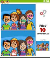 differences activity with cartoon children characters vector