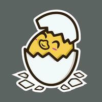 logo design where little chicks are born, stickers, posters, printing and other uses vector