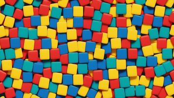 Colorful plastic blocks in a pile photo