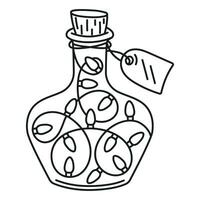 Illustration of a bottle with a garland on a white background vector