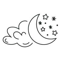 Illustration of moon with star on white background vector