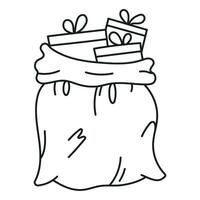 Illustration of Santa Claus gift bag on white background vector