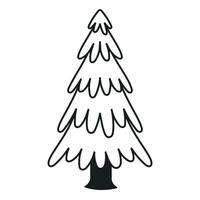 Vector Illustration of Christmas Tree on a White Background