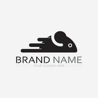 Mouse logo and animal vector design illustration