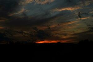 colorful autumn sunset over the Warsaw photo