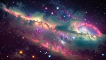 Colorful space galaxy cloud nebula. Stary night cosmos. Universe science astronom. photo