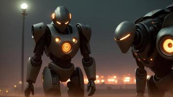 Futuristic robot with artificial intelligence. photo