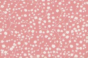 pattern dry floral branches wallpaper with cotton flower. photo