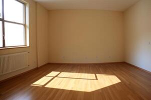 Empty room with hardwood floor photo
