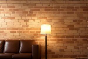 Brick wall and lamps background. photo